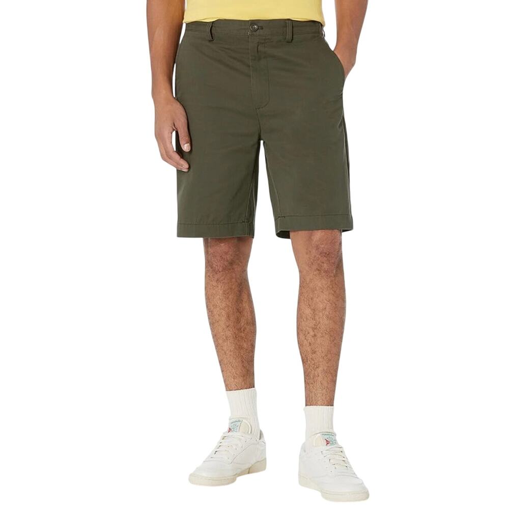 Amazon Essentials Classic-Fit Flat Front Chino Shorts Dark Green Olive Men’s 40